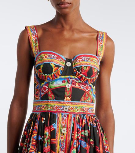 Vestido midi Carretto de popelín de algodón - Dolce&Gabbana - Modalova