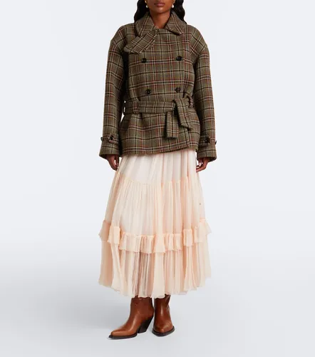 Chloé Caban in misto lana e cotone a quadri - Chloe - Modalova