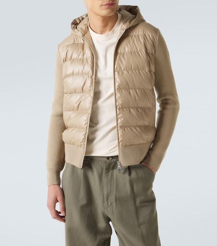 Tricot down-paneled virgin wool cardigan - Moncler - Modalova