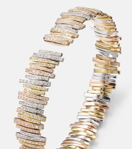 Bracciale in oro giallo, rosa e bianco 18kt con diamanti - Suzanne Kalan - Modalova