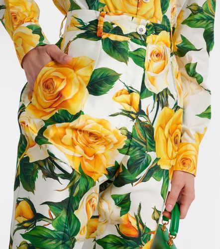Pantalones rectos en mezcla de seda floral - Dolce&Gabbana - Modalova