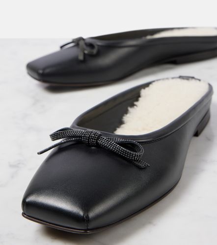 Monili shearling-lined leather mules - Brunello Cucinelli - Modalova