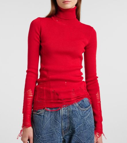 Distressed wool-blend turtleneck sweater - MM6 Maison Margiela - Modalova
