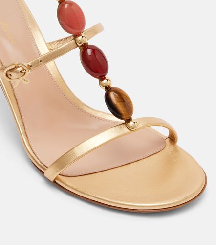 Embellished metallic leather sandals - Gianvito Rossi - Modalova