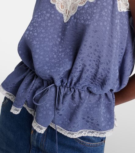 Chloé Top lencero de jacquard de seda con encaje - Chloe - Modalova