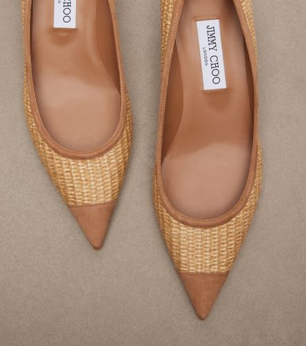 Amelia suede-trimmed raffia pumps - Jimmy Choo - Modalova