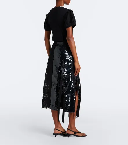 Patchwork sequined lace midi skirt - Simone Rocha - Modalova