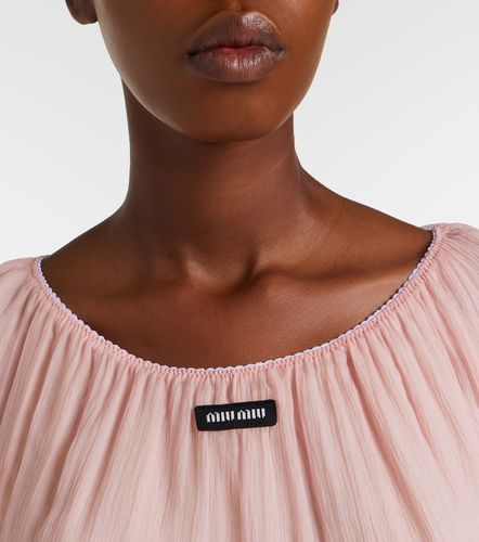 Layered silk chiffon crop top - Miu Miu - Modalova