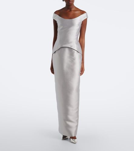 Pieta off-shoulder peplum satin gown - Solace London - Modalova