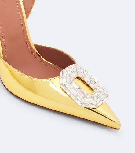 Camelia mirrored leather slingback pumps - Amina Muaddi - Modalova