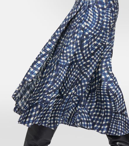 Vestido plisado de seda a cuadros - Tory Burch - Modalova