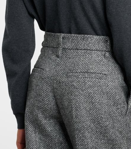 Herringbone wool-blend flared pants - Brunello Cucinelli - Modalova
