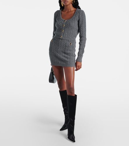 Cable-knit wool cardigan - Alessandra Rich - Modalova