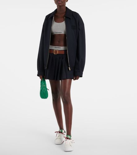 Miu Miu Logo leather sneakers - Miu Miu - Modalova