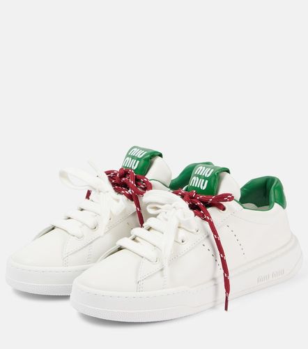 Miu Miu Logo leather sneakers - Miu Miu - Modalova
