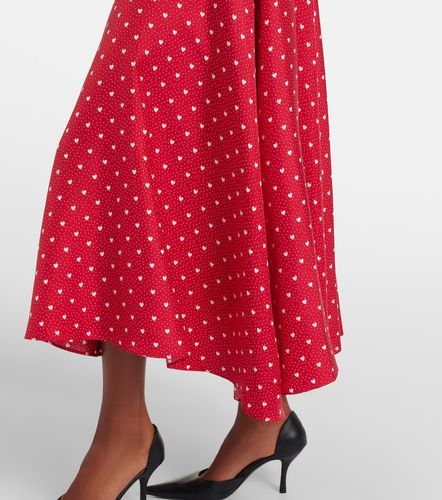 Vestido midi de sarga de seda estampado - Rodarte - Modalova