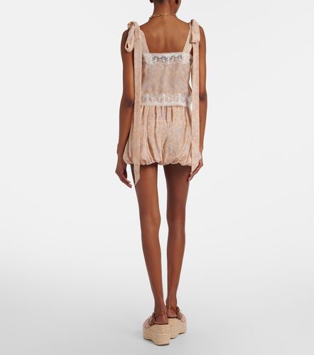Floral pleated silk charmeuse shorts - Chloe - Modalova