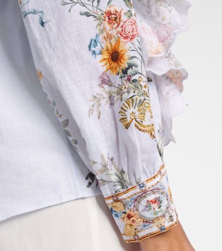 Camilla Floral ruffled linen shirt - Camilla - Modalova