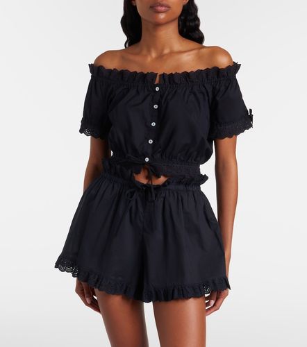 Crop top Nala de popelín de algodón con bordado inglés - Poupette St Barth - Modalova