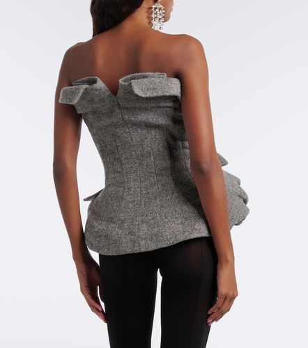 Herringbone peplum wool and cashmere-blend top - Magda Butrym - Modalova
