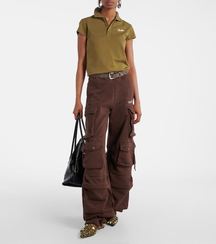 Polo cropped in jersey di cotone con logo - The Attico - Modalova