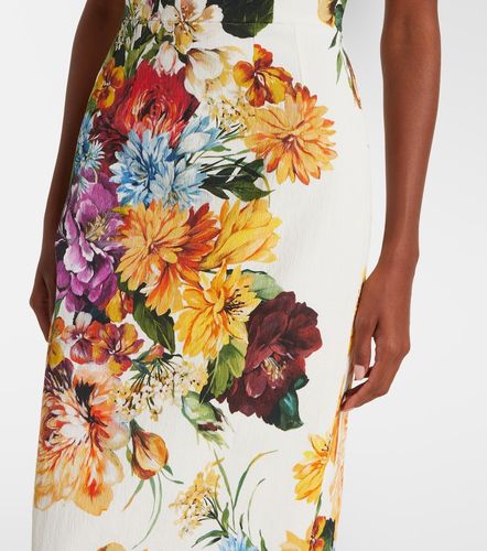 Abito midi con stampa floreale - Dolce&Gabbana - Modalova