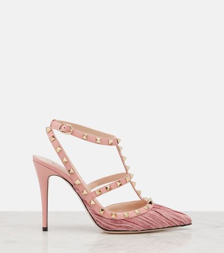 Pumps Rockstud 100 in velluto e pelle - Valentino Garavani - Modalova