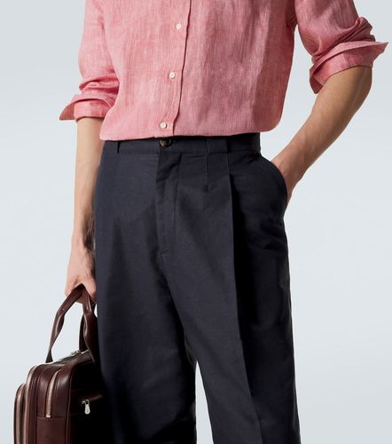 Pantaloni tapered in cotone e lino - Brunello Cucinelli - Modalova