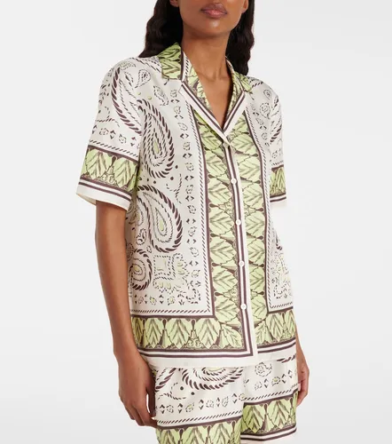 Camisa bowling de satén de seda estampada - Tory Burch - Modalova