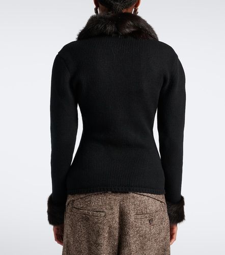 Cardigan in lana e cashmere con shearling - Magda Butrym - Modalova