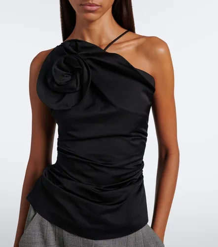 Floral-applique cotton and silk top - Magda Butrym - Modalova