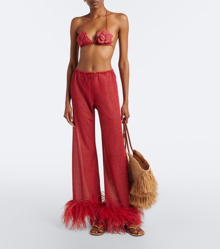 Lumiere Plumage wide-leg pants - Oseree - Modalova