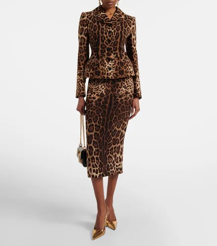 Leopard-print wool pencil skirt - Dolce&Gabbana - Modalova