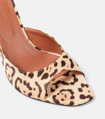 Alexa 95 leopard-print satin mules - Amina Muaddi - Modalova