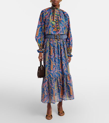 Gonna lunga in cotone e seta con stampa paisley - Etro - Modalova