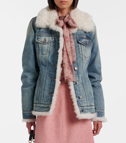 Giacca di jeans con shearling - Dolce&Gabbana - Modalova