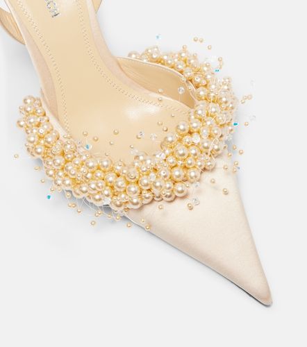 Floating Pearls 85 satin slingback pumps - Mach & Mach - Modalova