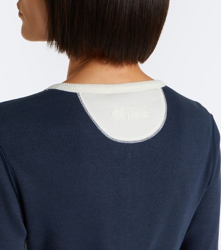Chloé Top in jersey di cotone a coste - Chloe - Modalova