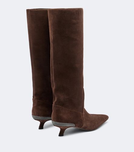 Monili suede knee-high boots - Brunello Cucinelli - Modalova