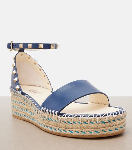 Alpargatas con cuña Double Rockstud de piel - Valentino Garavani - Modalova