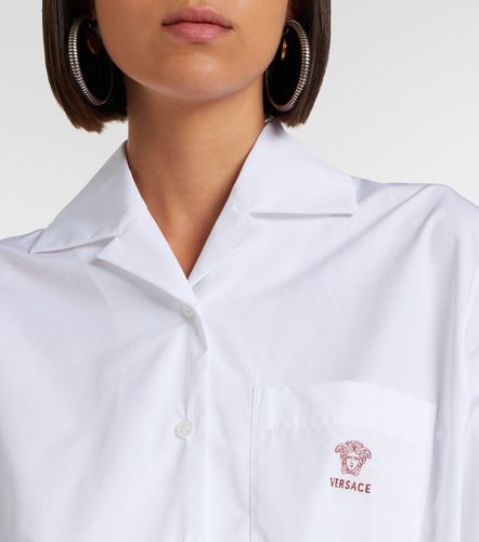 Belted cotton poplin minidress - Versace - Modalova