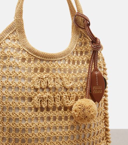 Ivy crochet raffia-effect top-handle bag - Miu Miu - Modalova