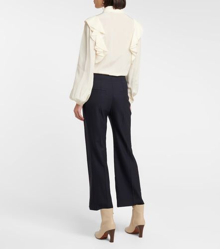 High-rise cropped flared wool pants - Chloe - Modalova