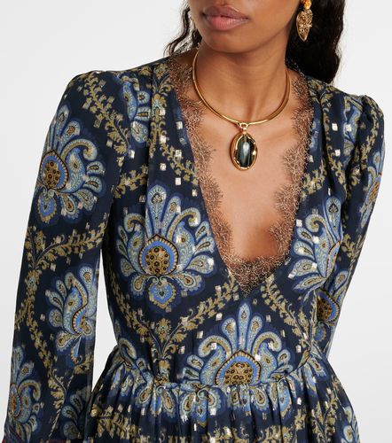 Vestido corto de seda con mangas globo - Etro - Modalova