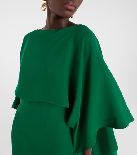 Vestido midi de crepé de seda con capa - Valentino Garavani - Modalova
