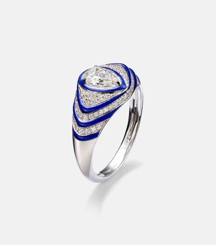 Anillo Striped Pear de oro blanco de 18 ct con diamantes - Kamyen - Modalova