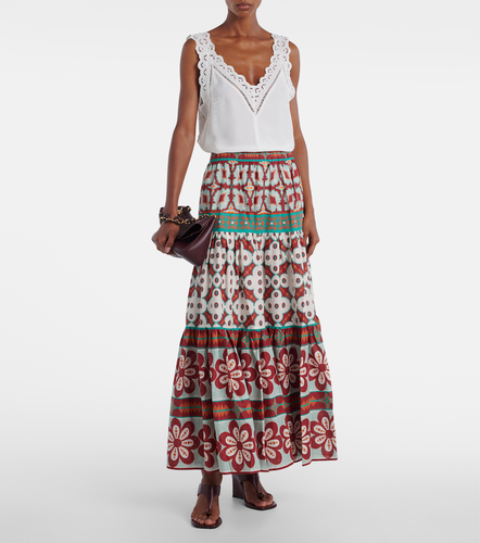 Big printed tiered cotton maxi skirt - La DoubleJ - Modalova