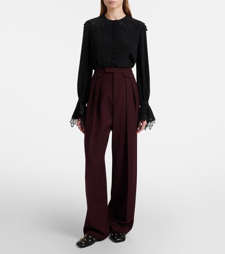 Embroidered silk crepe de chine blouse - Chloe - Modalova