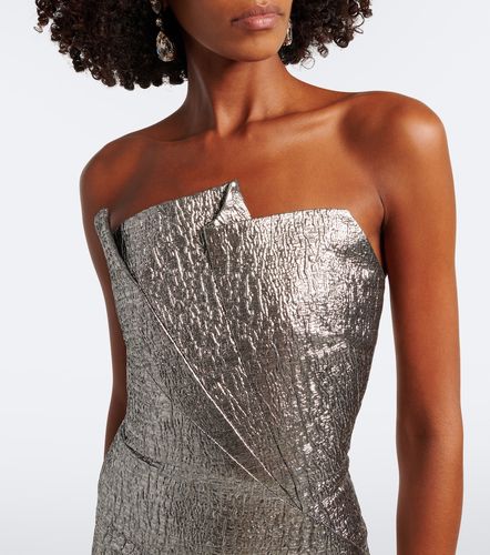Pleated lame jacquard bustier gown - Roland Mouret - Modalova