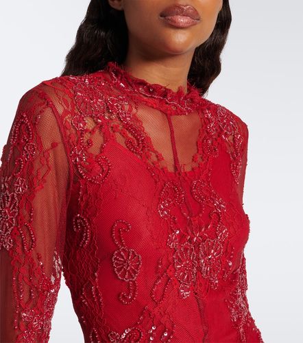 Vestido corto de encaje adornado - Blumarine - Modalova